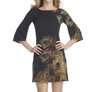 Muse Peacock Feather Design Mini Dress. Size 6.‎